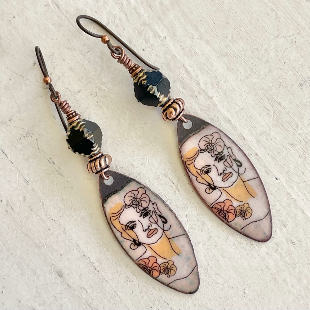 ARTISAN Earrings “Botanical Muse”- Dangles - Picture 4 of 10